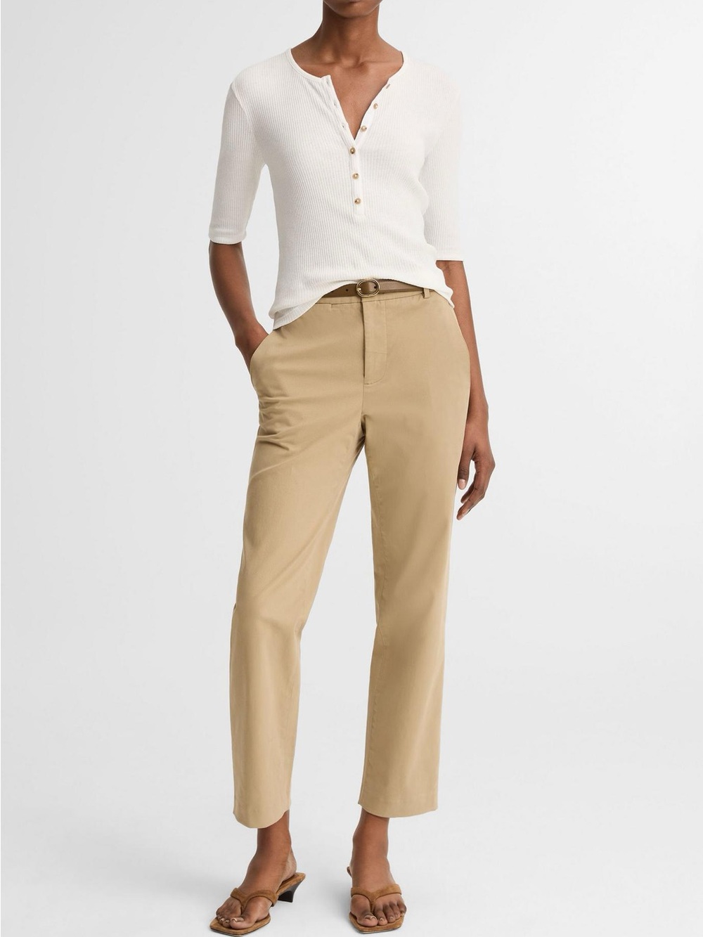 VINCE Avery Mid-Rise Italian Stretch-Cotton Chino Pant Size 6